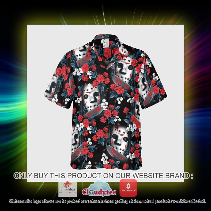 friday the 13th jason voorhees flowers hawaiian shirt 5 89629