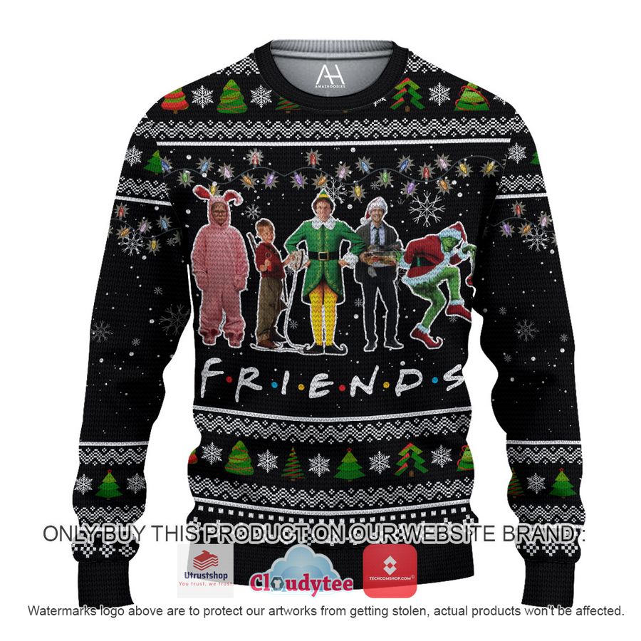 friends black christmas all over printed shirt hoodie 1 83789