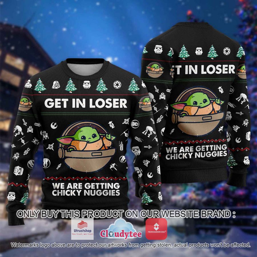 get in loser baby yoda christmas all over printed shirt hoodie 1 66279