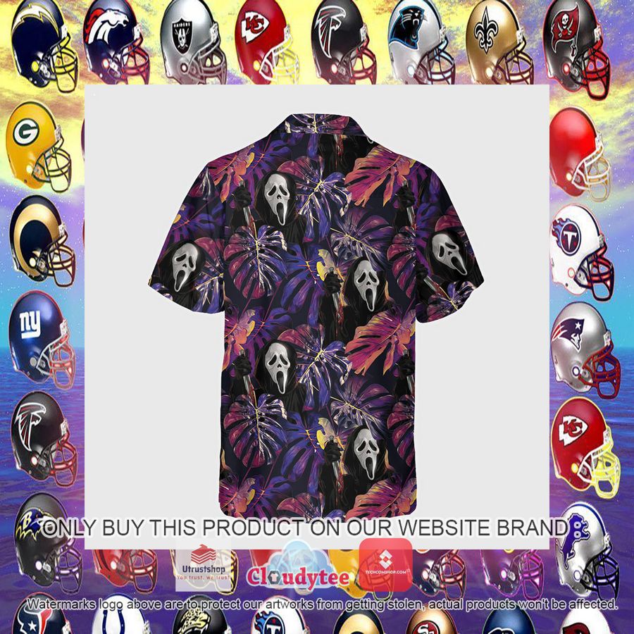 ghost face tropical purple hawaiian shirt 11 5692