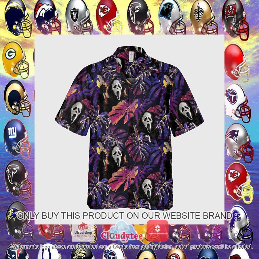 ghost face tropical purple hawaiian shirt 12 27987
