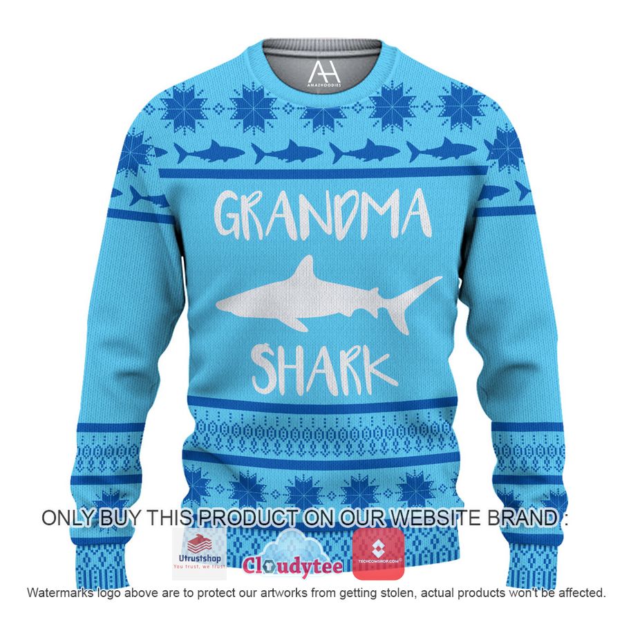 grandma shark christmas all over printed shirt hoodie 1 68557