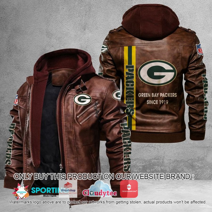 green bay packers since 1919 nfl leather jacket 2 26885