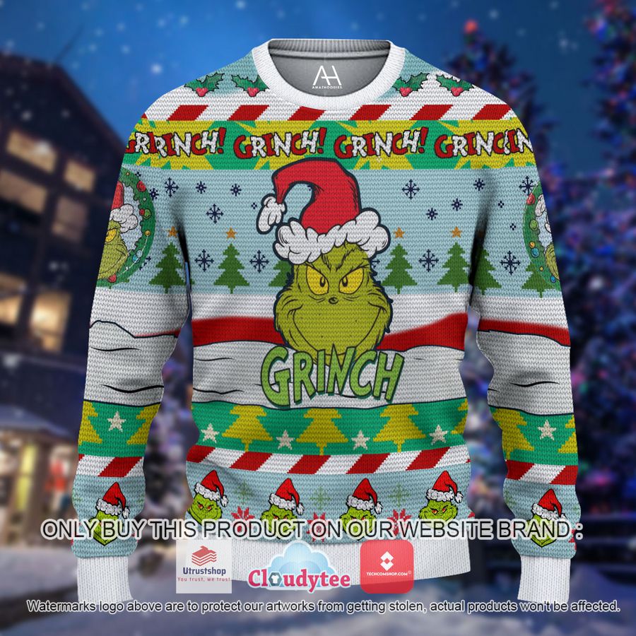 grinch wear christmas hat christmas all over printed shirt hoodie 1 85623