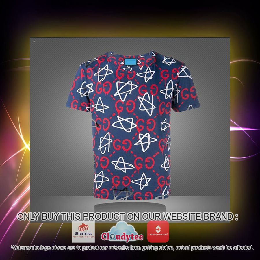 gucci art star pattern navy 3d over printed t shirt 2 39670