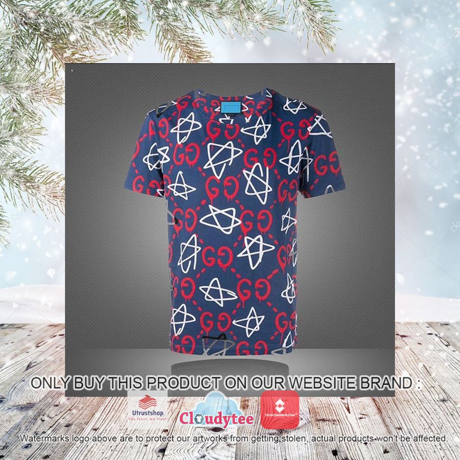gucci art star pattern navy 3d over printed t shirt 3 96383