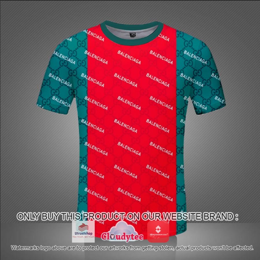 gucci balenciaga red green 3d over printed t shirt 1 22404