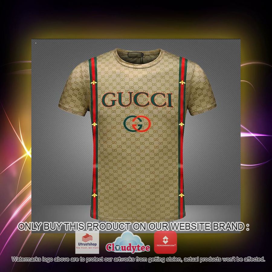 gucci bee red green line pattern 3d over printed t shirt 2 92077