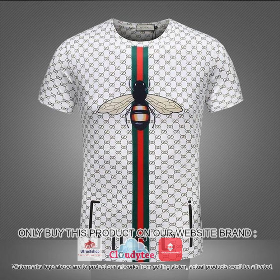 gucci bee red green stripe middle white 3d over printed t shirt 1 88402