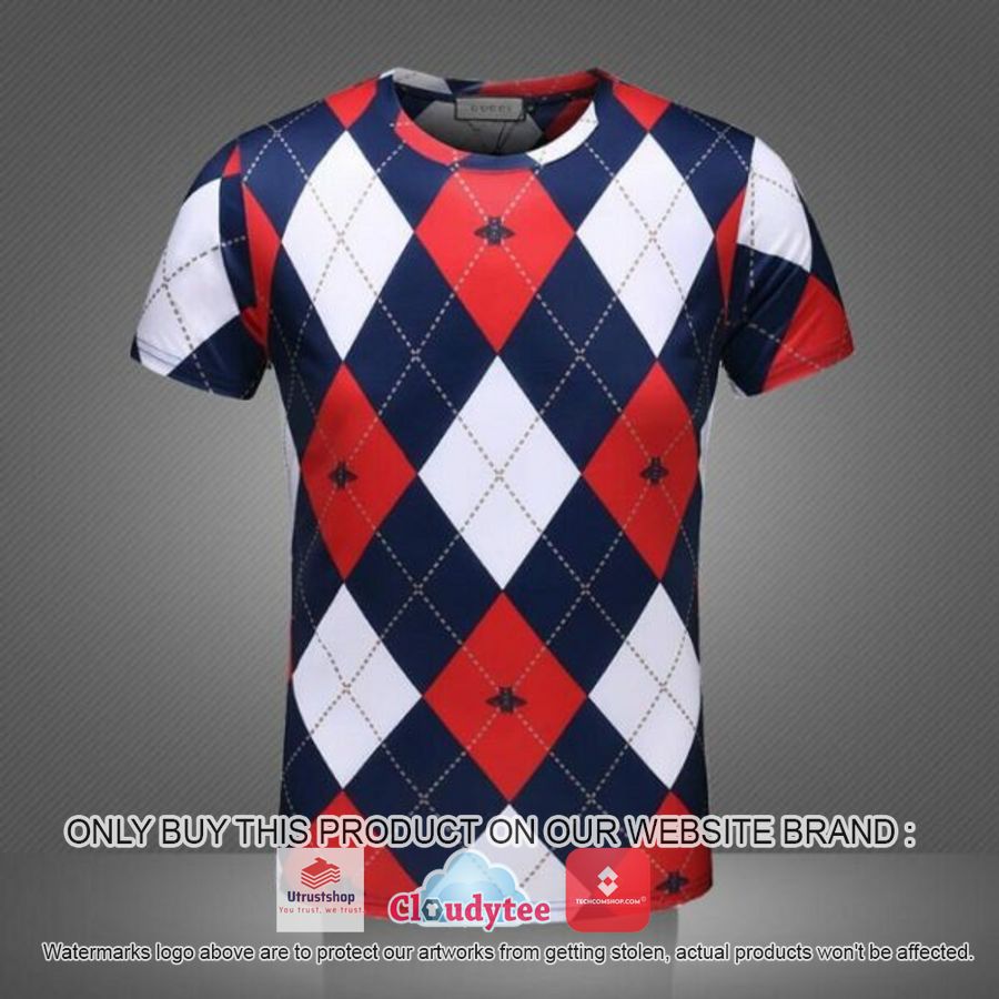 gucci bee rhombus pattern 3d over printed t shirt 1 20882