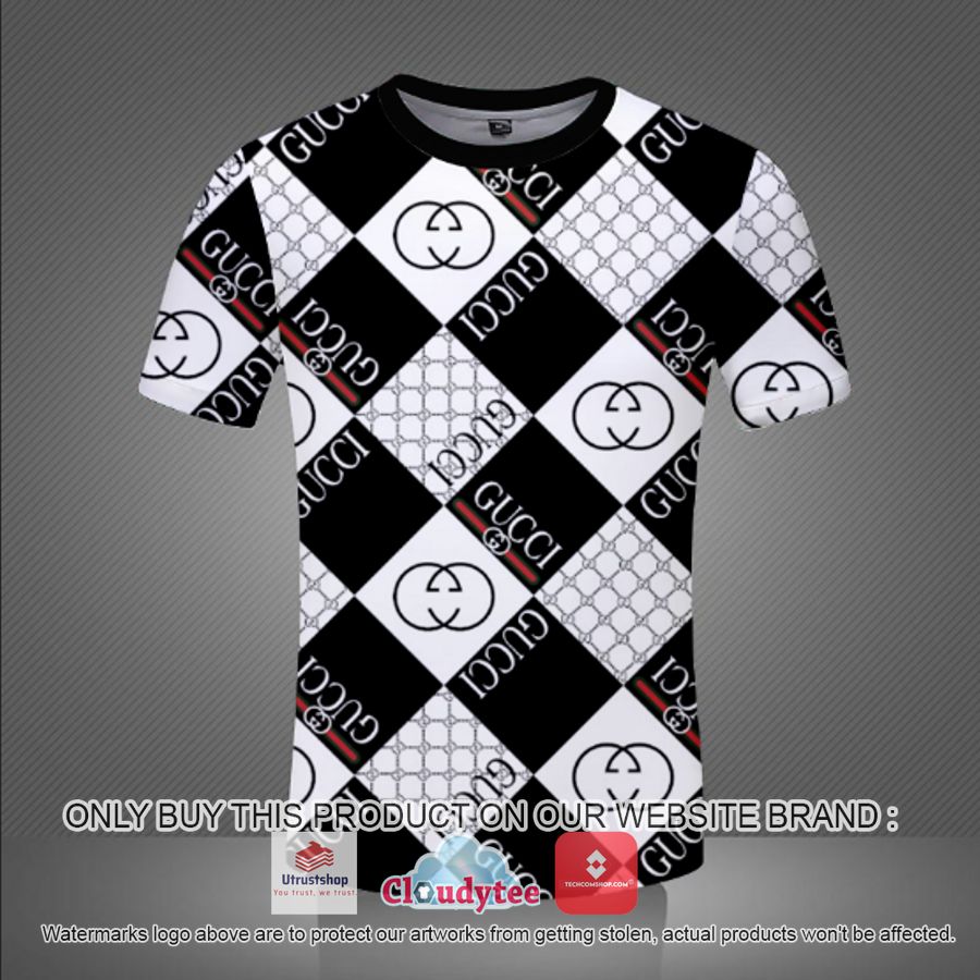 gucci black white caro pattern 3d over printed t shirt 1 27030