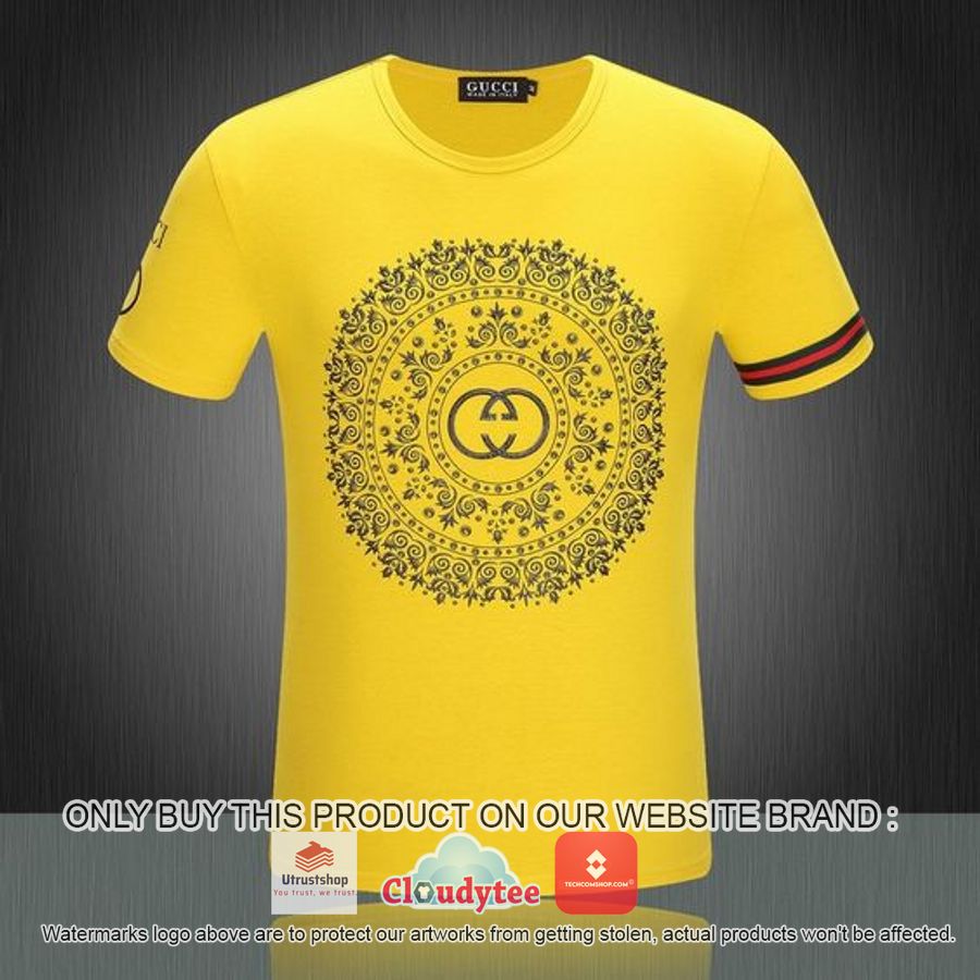 gucci circle brocade motifs yellow 3d over printed t shirt 1 86680
