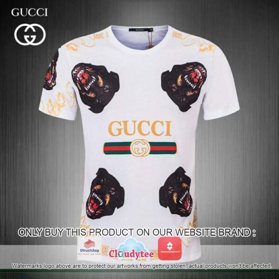 gucci dog yellow pattern 3d over printed t shirt 1 51089