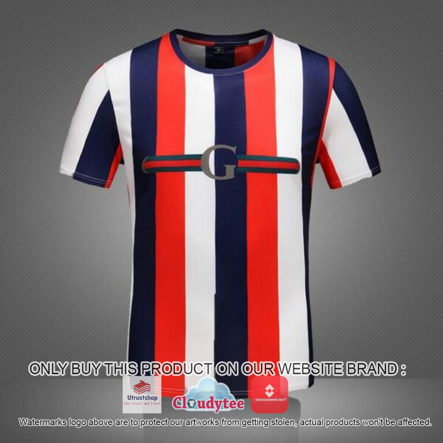 gucci navy red white stripe 3d over printed t shirt 1 32862