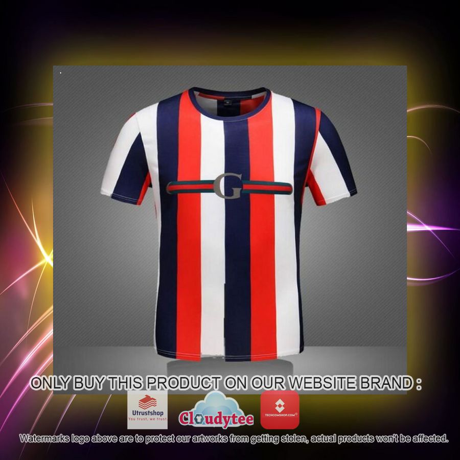 gucci navy red white stripe 3d over printed t shirt 2 23959