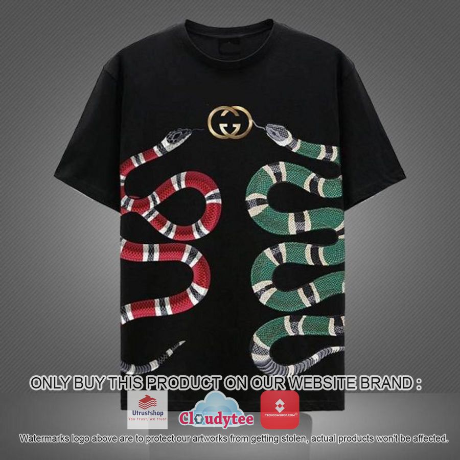 gucci red green snake gold logo 3d over printed t shirt 1 42944