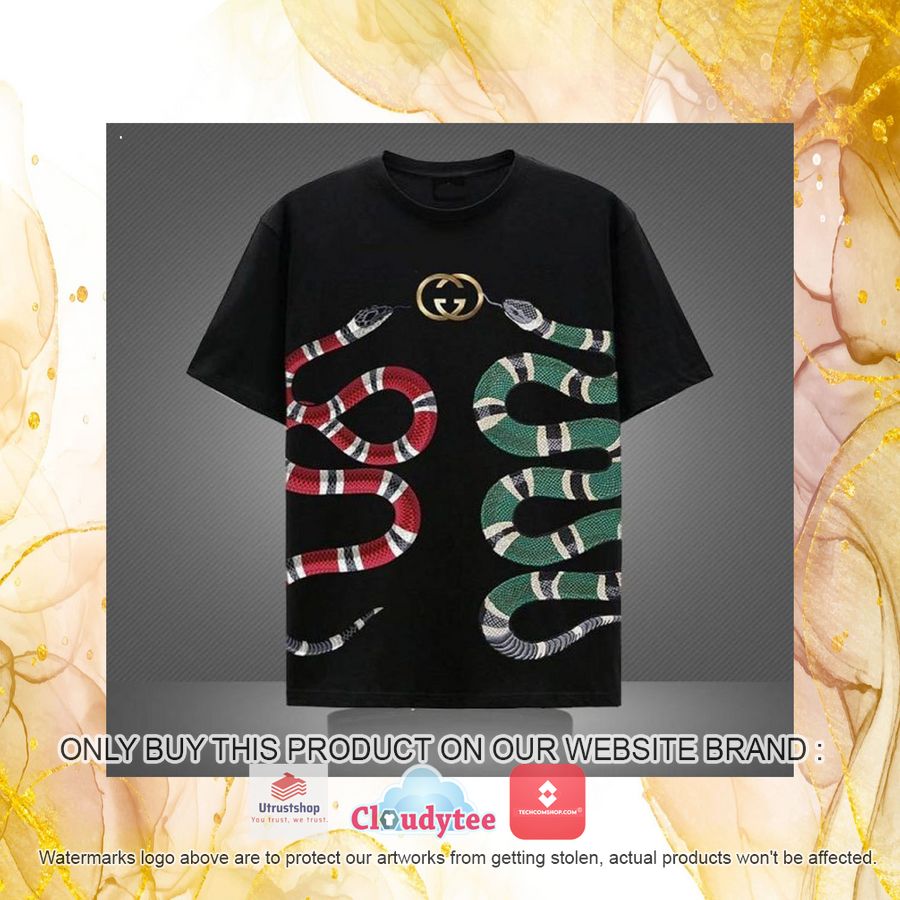 gucci red green snake gold logo 3d over printed t shirt 4 82971