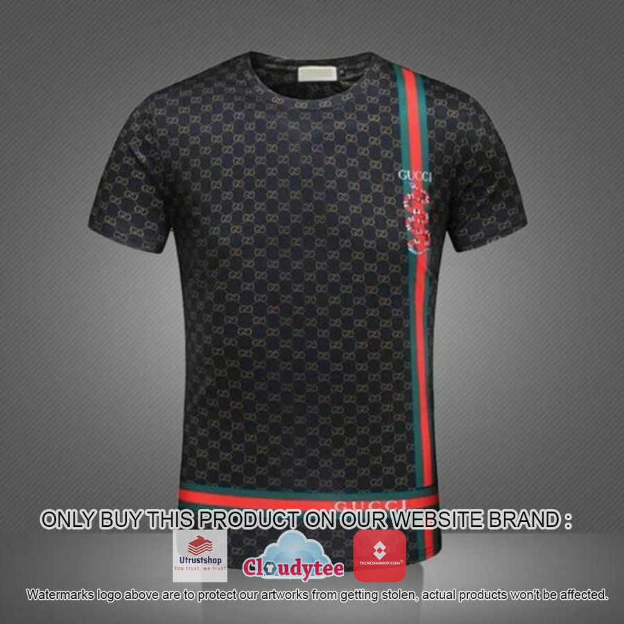 gucci red green stripe snake black 3d over printed t shirt 1 94222