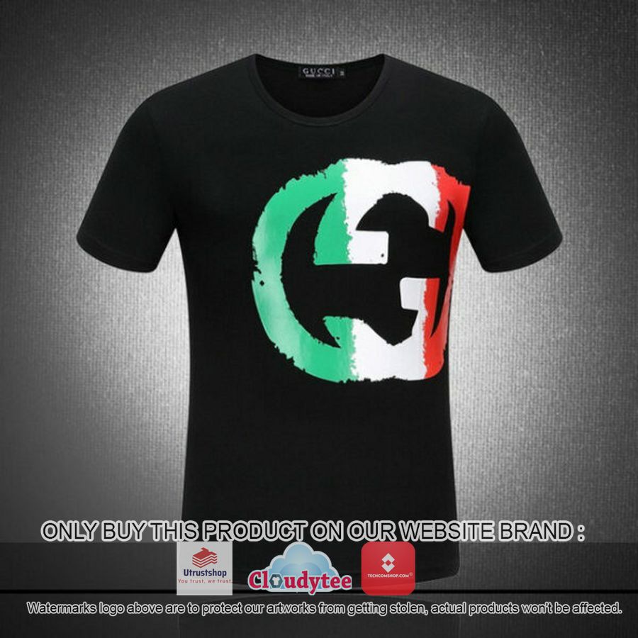 gucci red green white logo black 3d over printed t shirt 1 72461