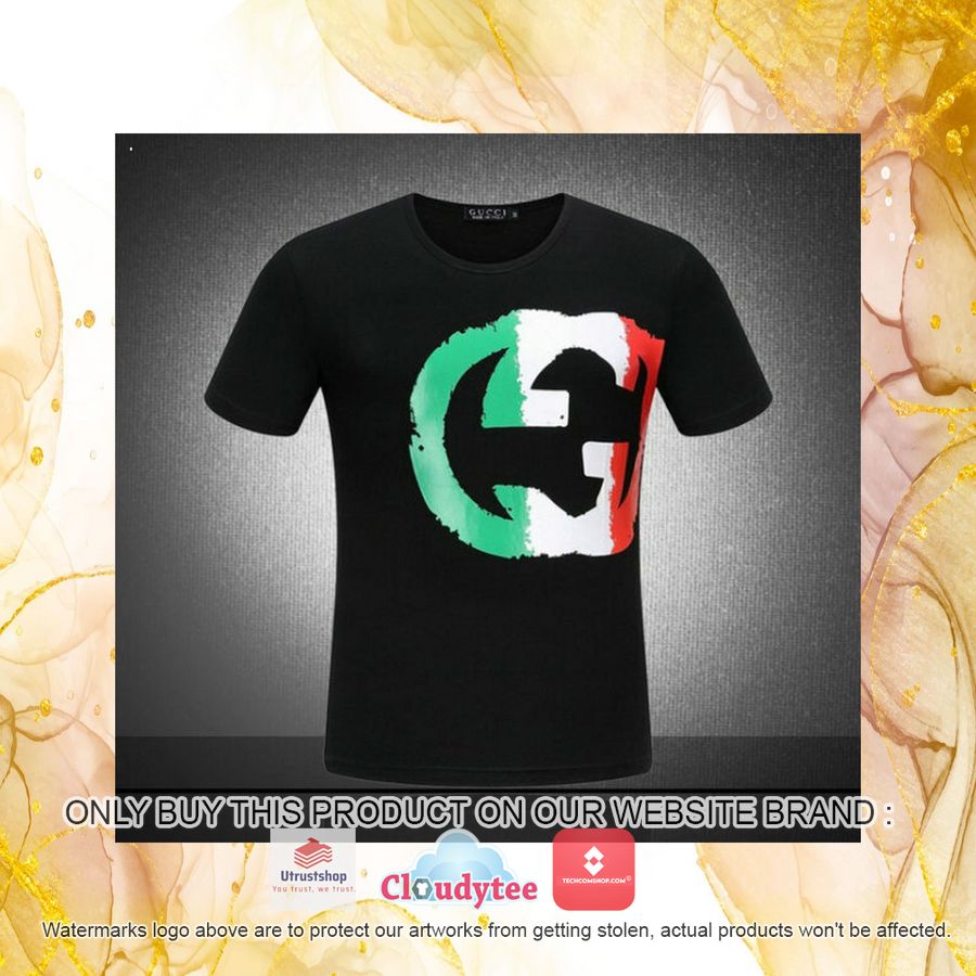 gucci red green white logo black 3d over printed t shirt 4 51613