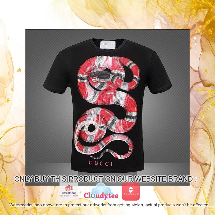 gucci red snake black 3d over printed t shirt 4 96497