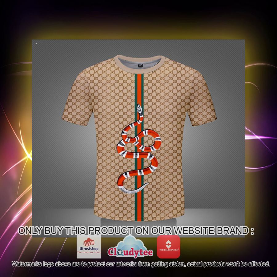 gucci red snake brown 3d over printed t shirt 2 95170