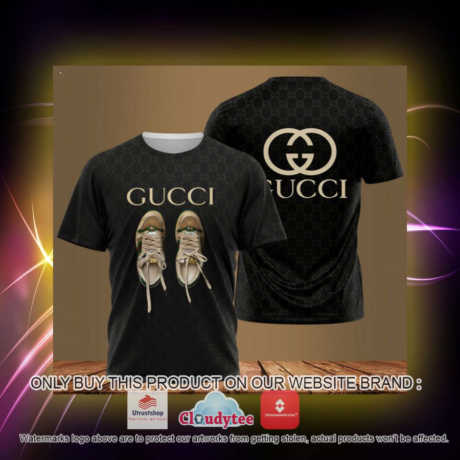 gucci shoes black 3d over printed t shirt 2 99164
