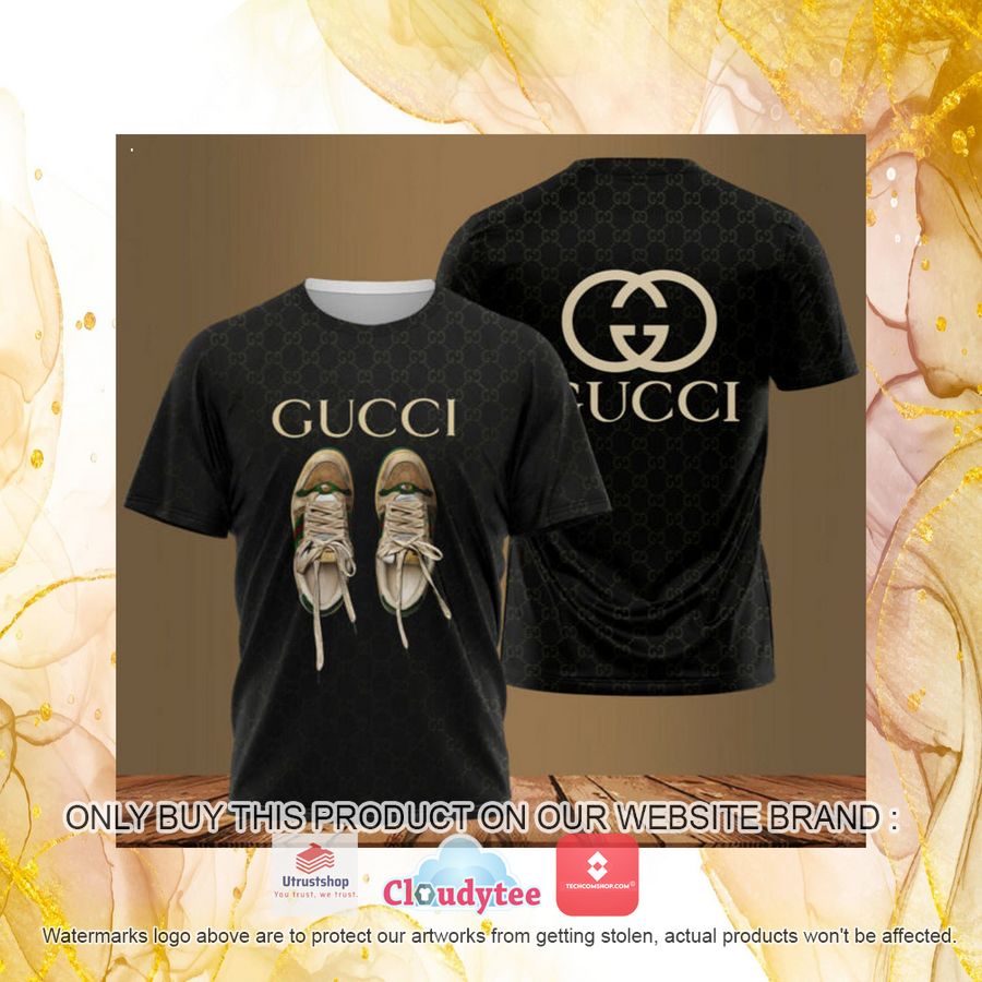 gucci shoes black 3d over printed t shirt 4 10864