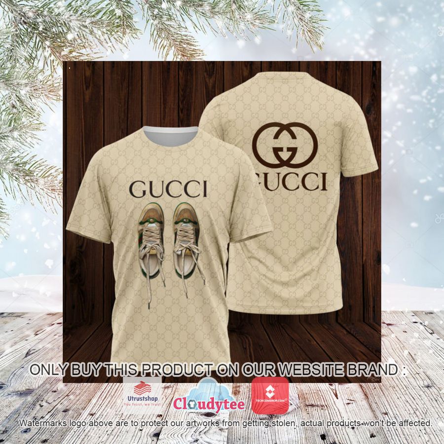 gucci shoes yellow 3d over printed t shirt 3 8374