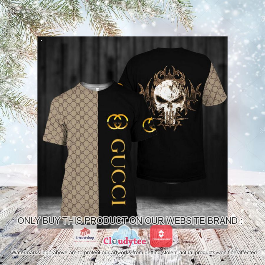 gucci skull gold logo 3d over printed t shirt 3 50796
