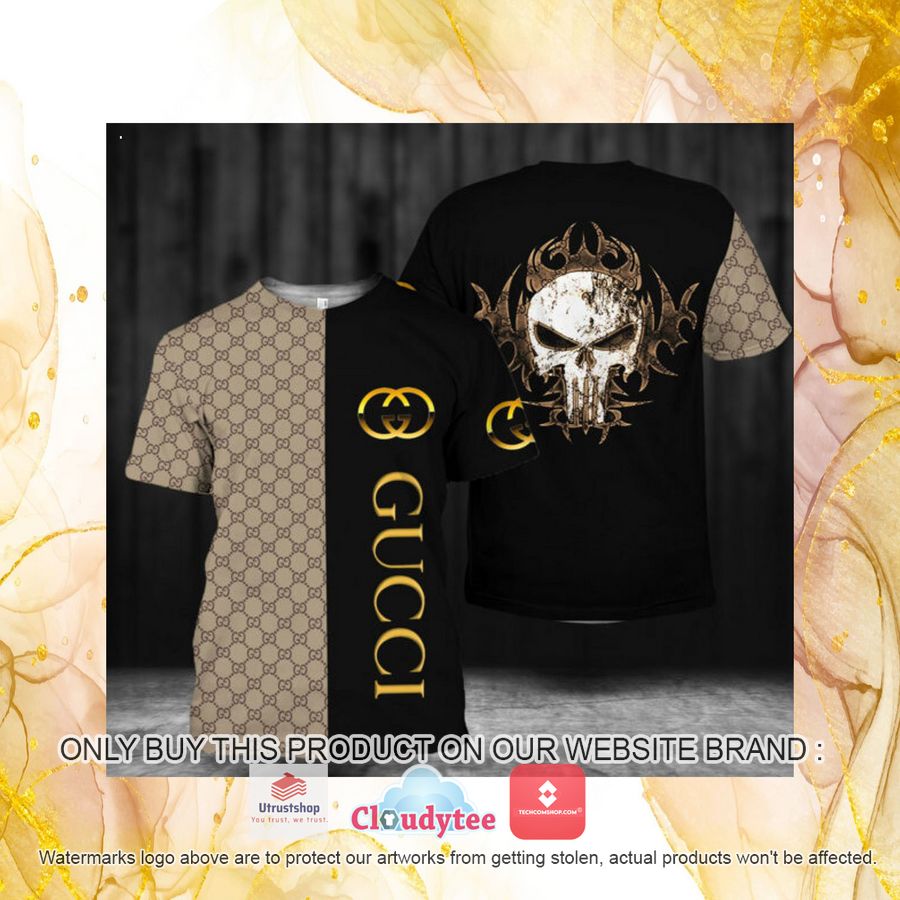 gucci skull gold logo 3d over printed t shirt 4 81066