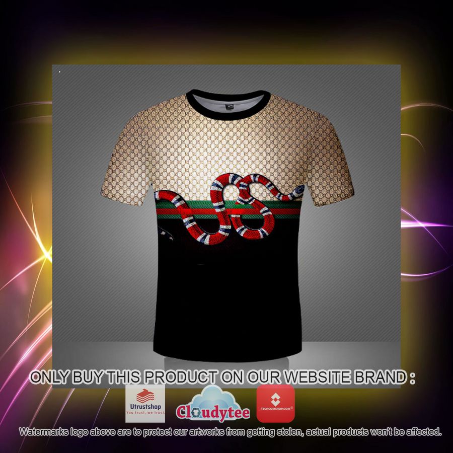 gucci snake black yellow 3d illusion 3d over printed t shirt 2 68064