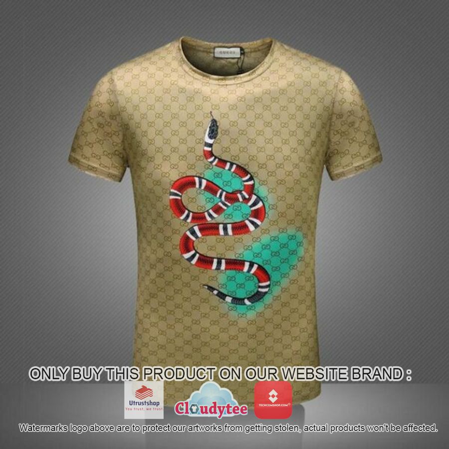 gucci snake colors brown 3d over printed t shirt 1 71441