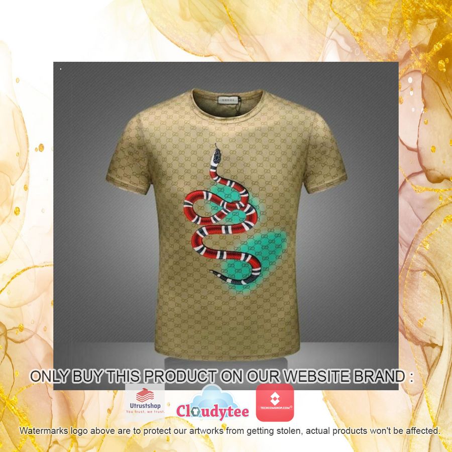 gucci snake colors brown 3d over printed t shirt 4 28445
