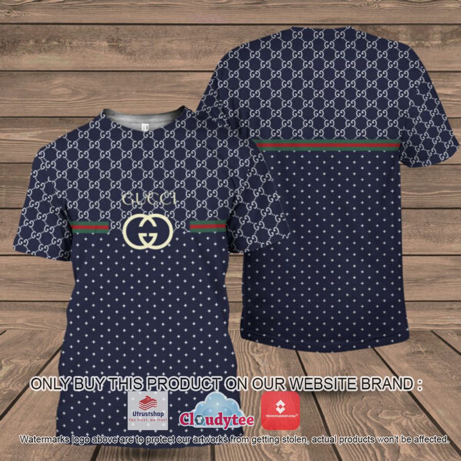gucci star pattern navy blue 3d over printed t shirt 1 73179