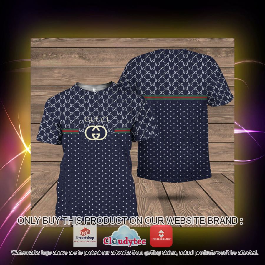 gucci star pattern navy blue 3d over printed t shirt 2 60735