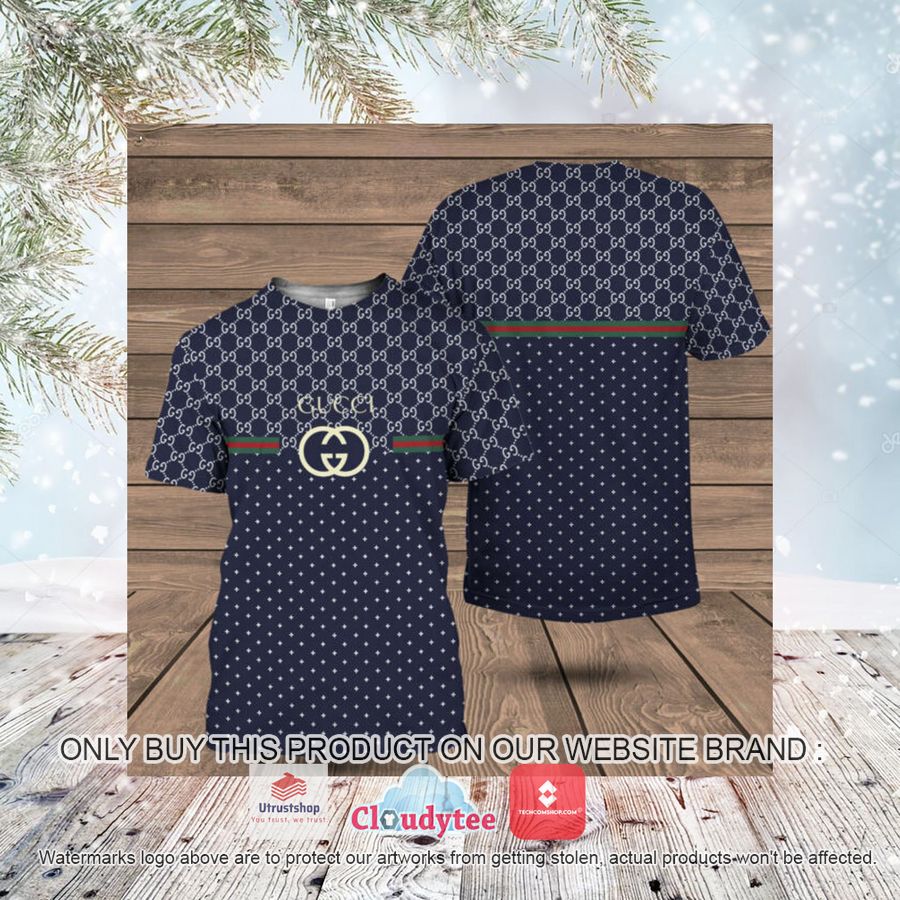 gucci star pattern navy blue 3d over printed t shirt 3 52124
