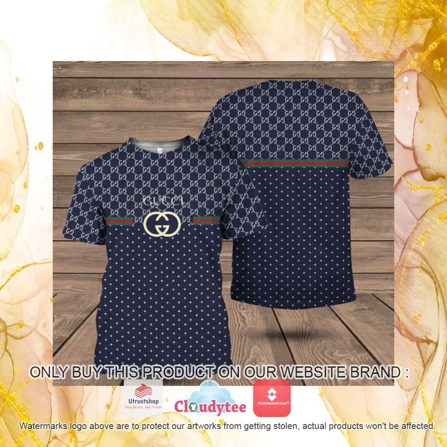 gucci star pattern navy blue 3d over printed t shirt 4 71252
