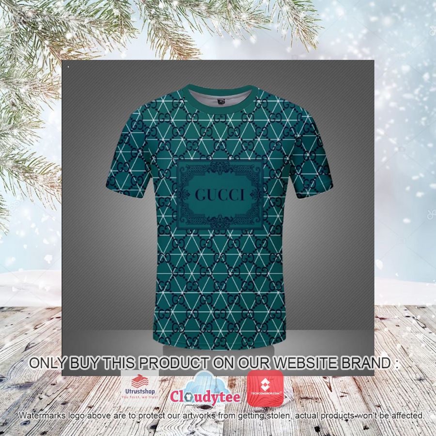 gucci teal blue 3d over printed t shirt 3 87196
