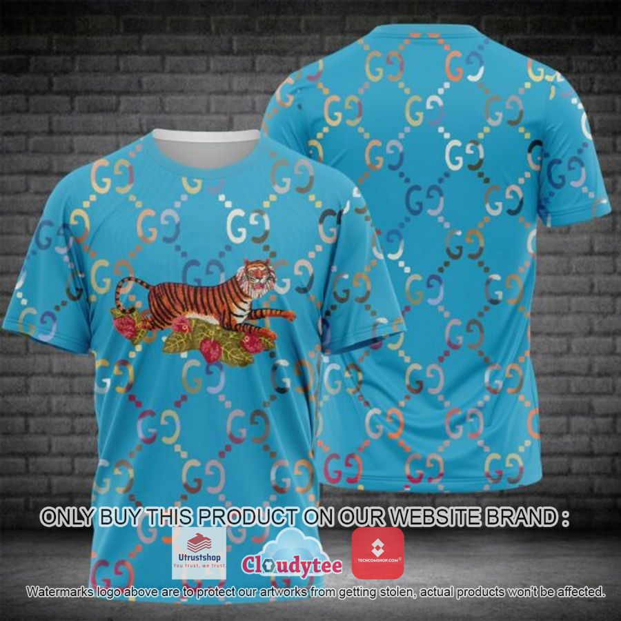 gucci tiger blue 3d over printed t shirt 1 70644