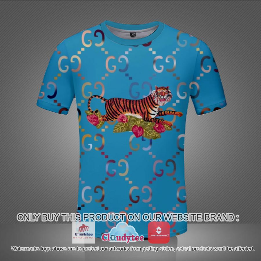 gucci tiger cyan blue 3d over printed t shirt 1 54685