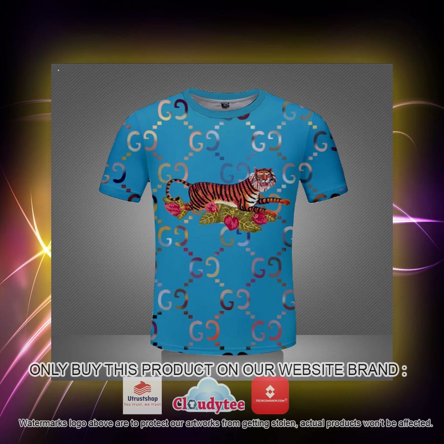 gucci tiger cyan blue 3d over printed t shirt 2 3101