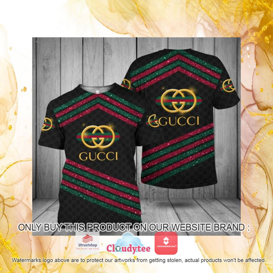 gucci twinkle red green line gold logo 3d over printed t shirt 4 20827