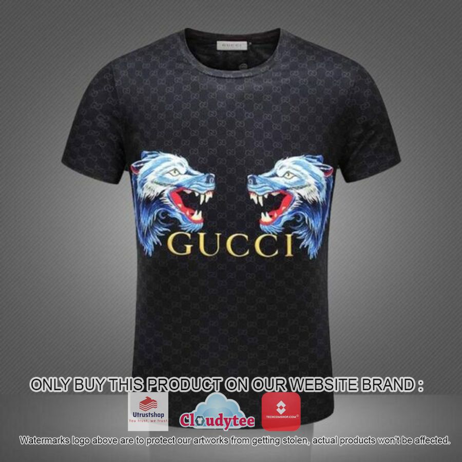 gucci wolf black 3d over printed t shirt 1 48365