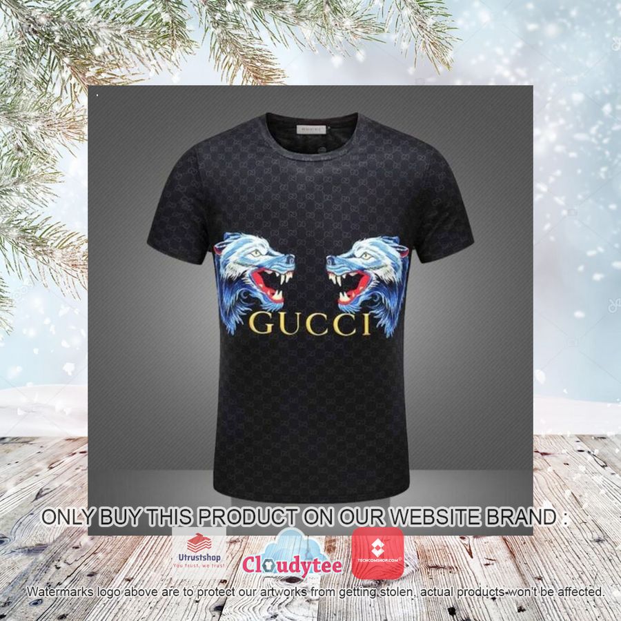 gucci wolf black 3d over printed t shirt 3 96602