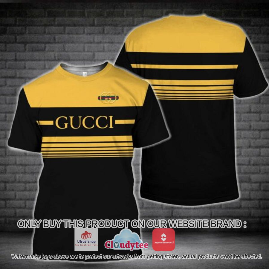 gucci yellow black 3d over printed t shirt 1 62742