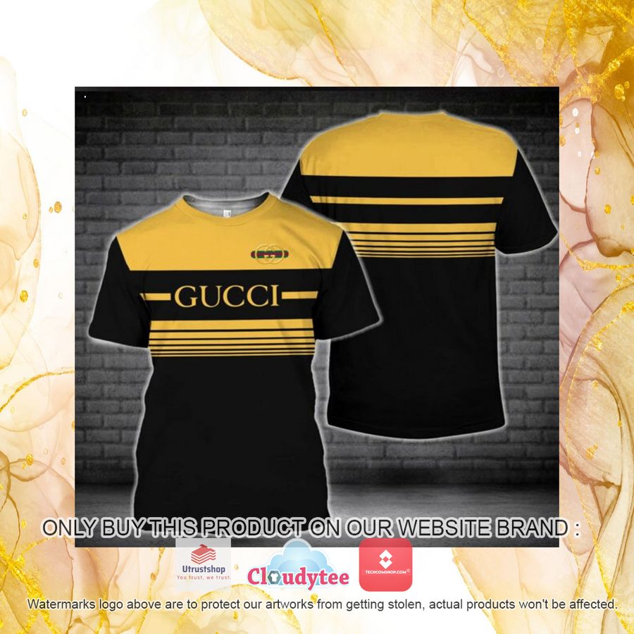 gucci yellow black 3d over printed t shirt 4 46364