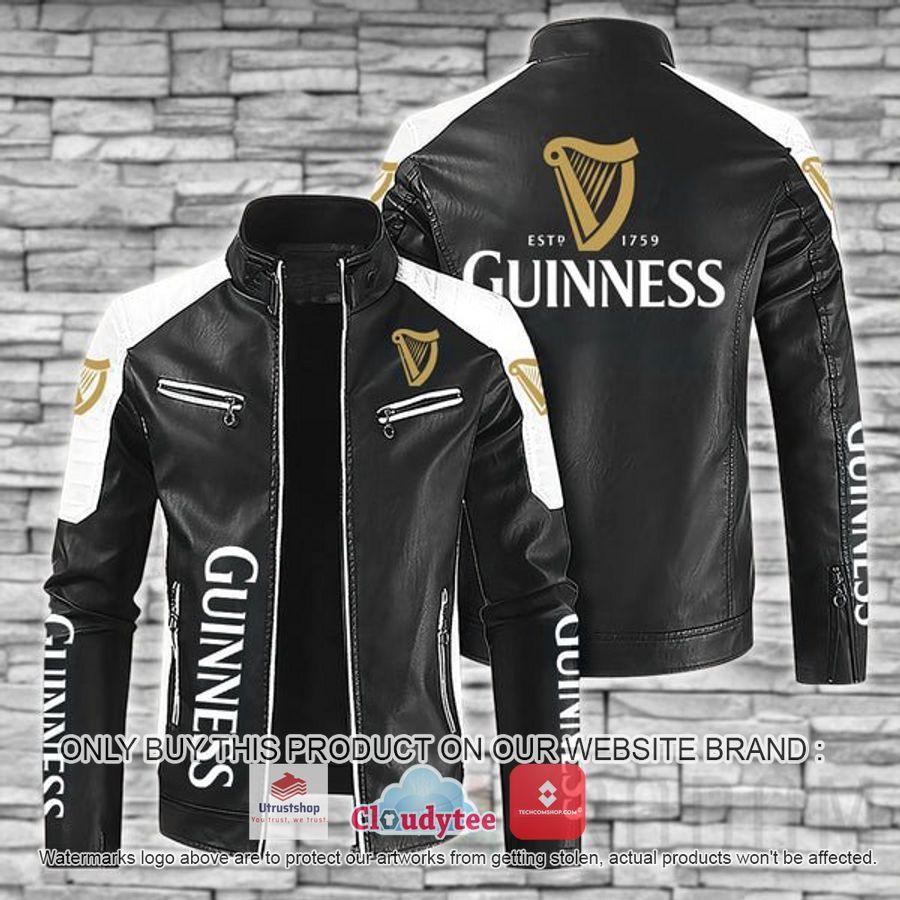 guinness beer block leather jacket 1 34862