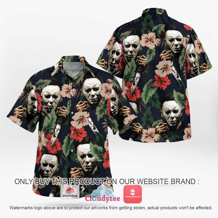 horror character michael myers hibiscus hawaiian shirt 2 25803