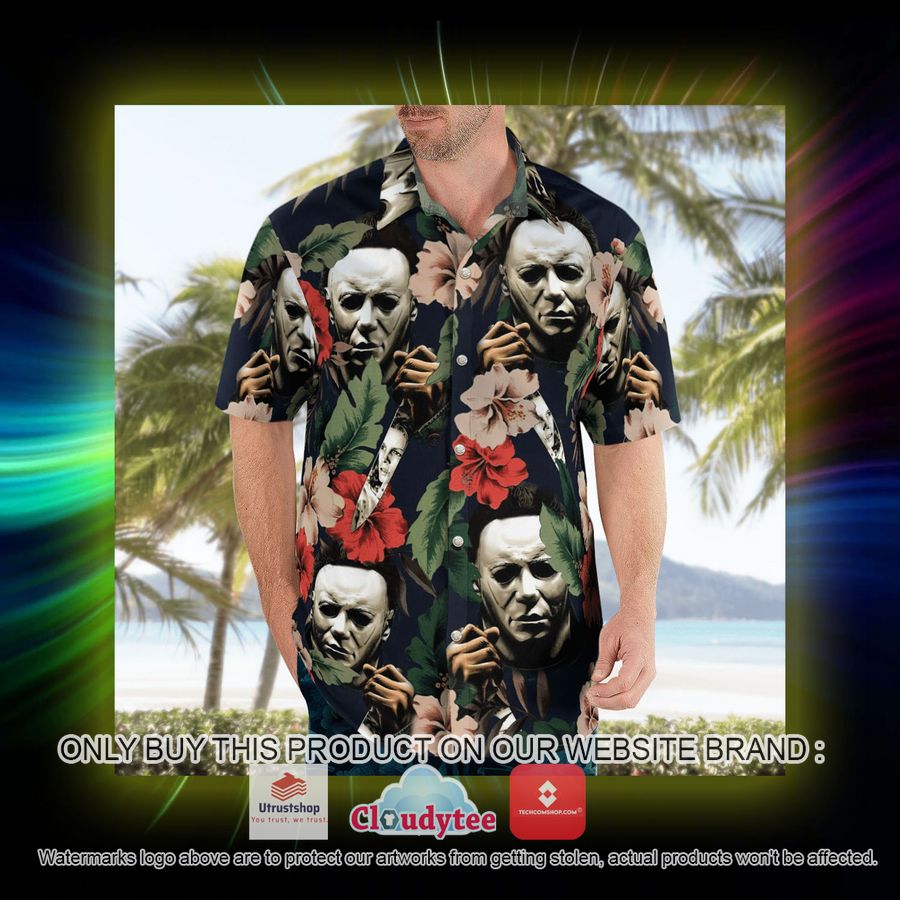 horror character michael myers hibiscus hawaiian shirt 7 81382